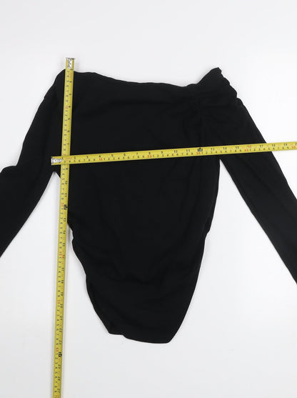 Womens UK Size L Zara Black Basic Blouse