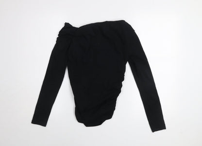 Womens UK Size L Zara Black Basic Blouse