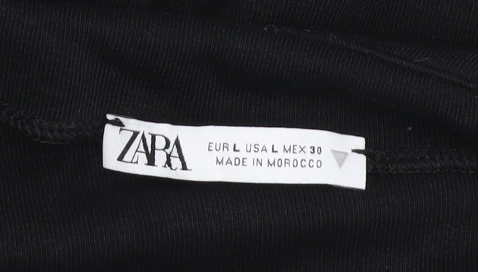 Womens UK Size L Zara Black Basic Blouse