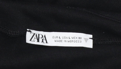 Womens UK Size L Zara Black Basic Blouse