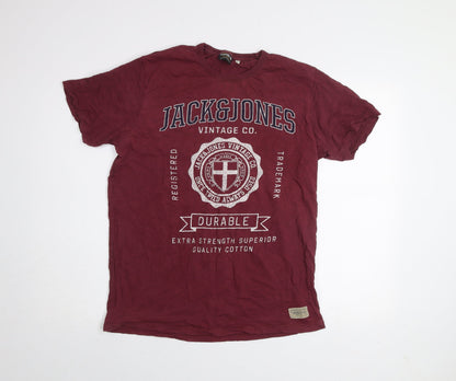 Mens UK Size XL JACK & JONES Red  T-Shirt