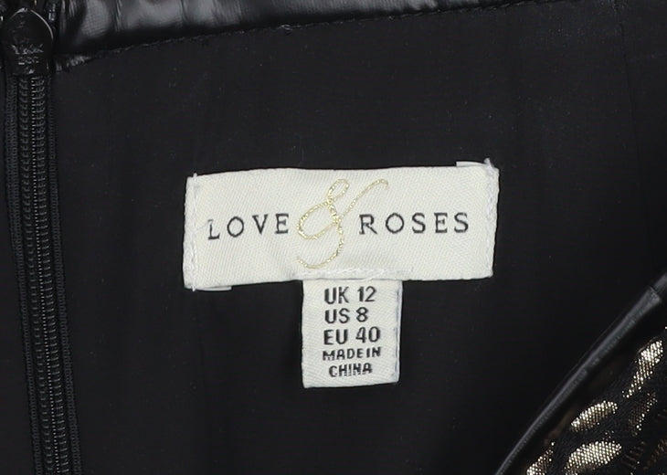 Womens UK Size 12 Love & Roses Straight & Pencil Satin Skirt