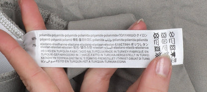 Bershka Women Beige XL Midi Straight Stretch Skirt