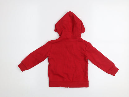 Jordan Unisex Baby Red Hooded Basic Zip Jacket 18 Months Cotton Blend