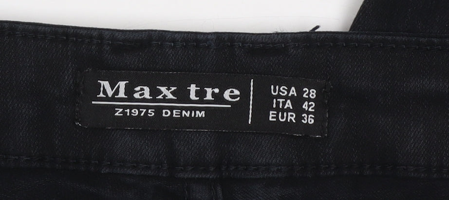 Maxtre Men's Black Slim Fit Distressed Skinny Jeans Size 28