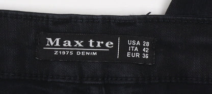 Maxtre Men's Black Slim Fit Distressed Skinny Jeans Size 28