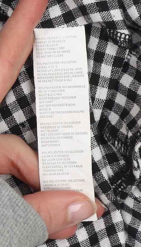 Boohoo Women’s Black Check A-Line Short Dress Size 10