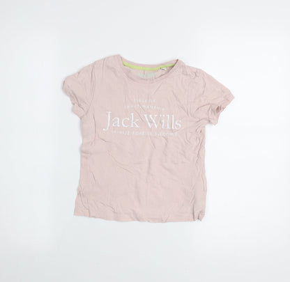 Girls UK Size 7-8 Years Jack Wills Pink Basic T-Shirt