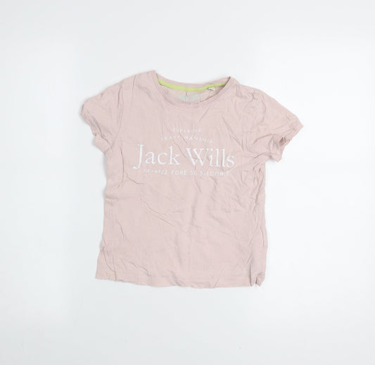 Girls UK Size 7-8 Years Jack Wills Pink Basic T-Shirt