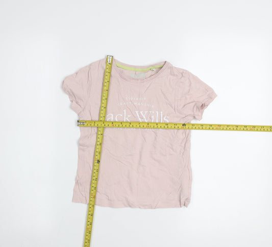 Girls UK Size 7-8 Years Jack Wills Pink Basic T-Shirt