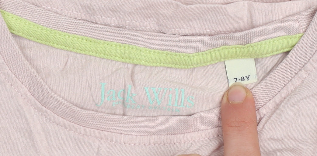 Girls UK Size 7-8 Years Jack Wills Pink Basic T-Shirt