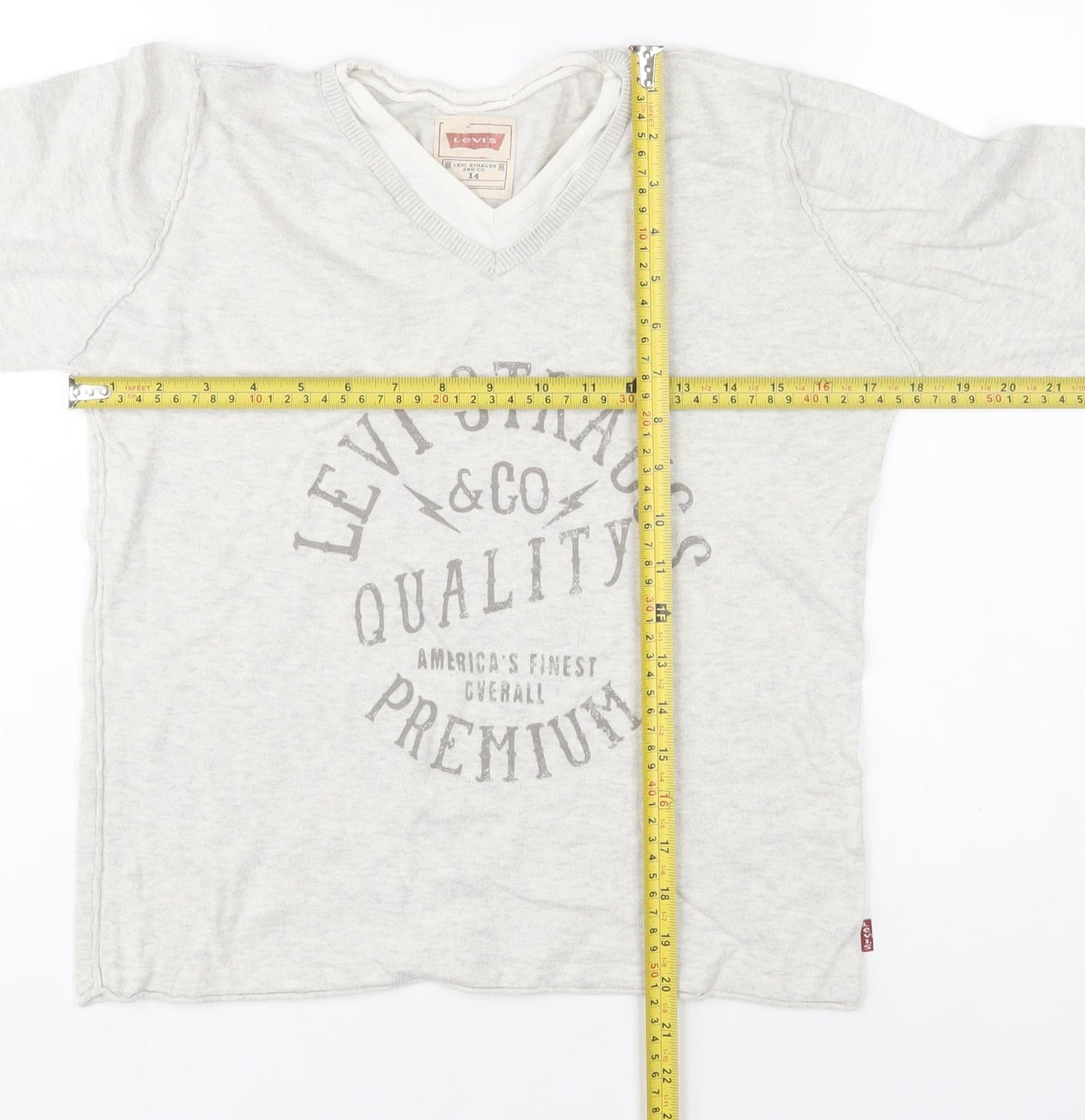 Boys UK Size 14 Years Levi's Grey Basic T-Shirt