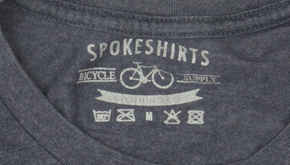 Spokeshirts Men's Blue Graphic Funny Bike T-Shirt Size M