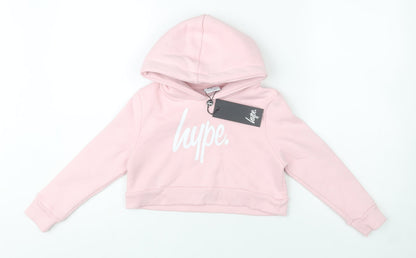 Girls UK Size 7-8 Years Hype Pink Pullover Hoodie