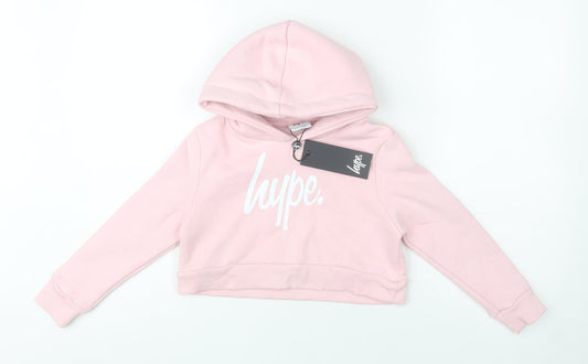 Girls UK Size 7-8 Years Hype Pink Pullover Hoodie