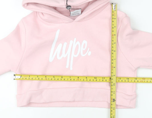 Girls UK Size 7-8 Years Hype Pink Pullover Hoodie