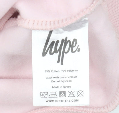 Girls UK Size 7-8 Years Hype Pink Pullover Hoodie