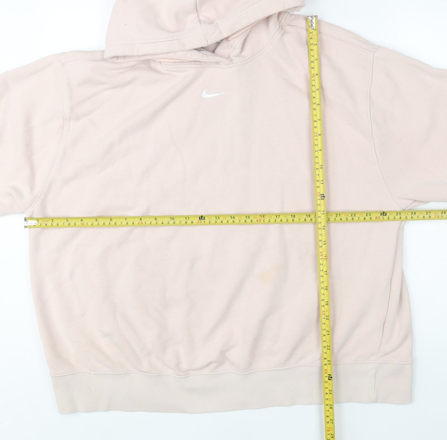 Nike Women Beige Pullover Hoodie 1X Cotton Blend Logo