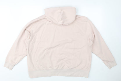 Nike Women Beige Pullover Hoodie 1X Cotton Blend Logo