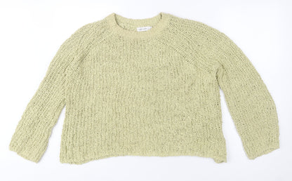 Gallery Women Green Chunky Knit Cotton Relaxed Fit Jumper XL