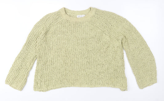 Gallery Women Green Chunky Knit Cotton Relaxed Fit Jumper XL