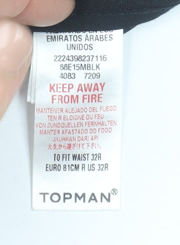 Topman Men's Black Slim Fit Chino Trousers 32R