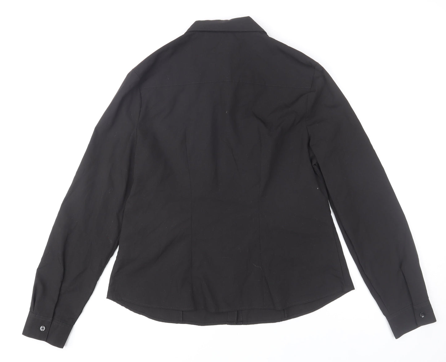 Womens UK Size 12 Primark Black Basic Button-Up