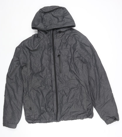 Mens UK Size L TU Grey Windbreaker Coat