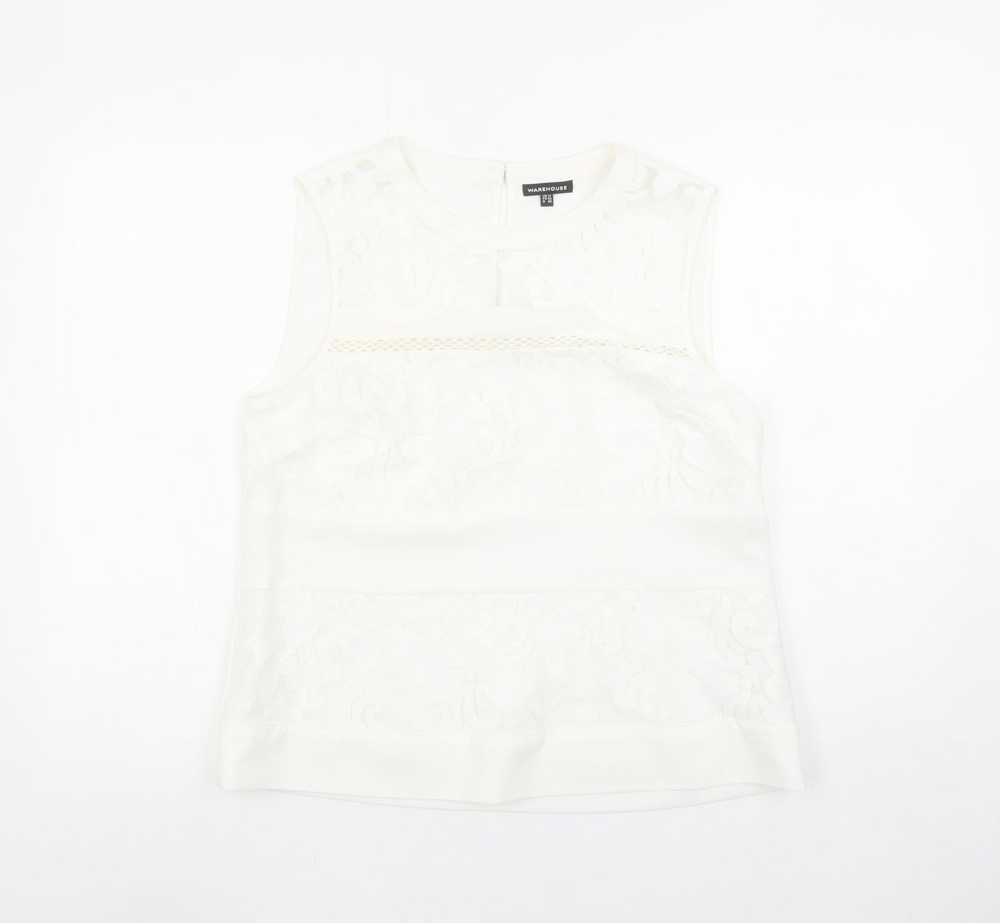 Womens UK Size 14 Warehouse White Camisole Blouse