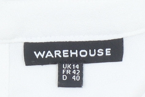 Womens UK Size 14 Warehouse White Camisole Blouse