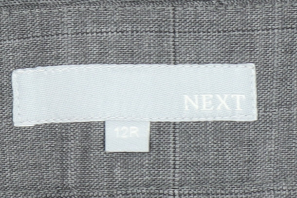 Next Women Grey Wool Blend Check Pencil Skirt Size 12
