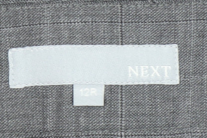 Next Women Grey Wool Blend Check Pencil Skirt Size 12