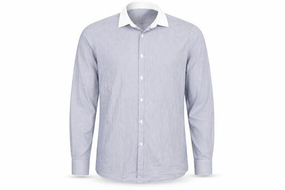 Dunnes Men Blue Striped Slim Fit Long Sleeve Button-Up Shirt 16in Collar
