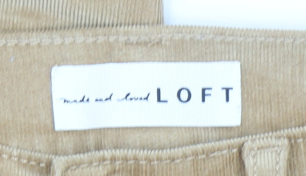 Womens UK Size 4 LOFT Slim Fit Chino Beige Trousers