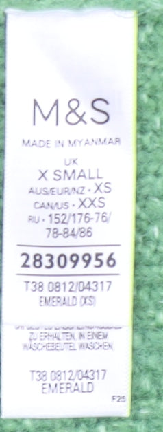 Womens UK Size XS Marks and Spencer Green Pullover Jumper