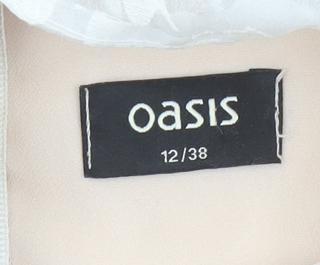 Womens UK Size 12 Oasis Beige Cropped Blouse
