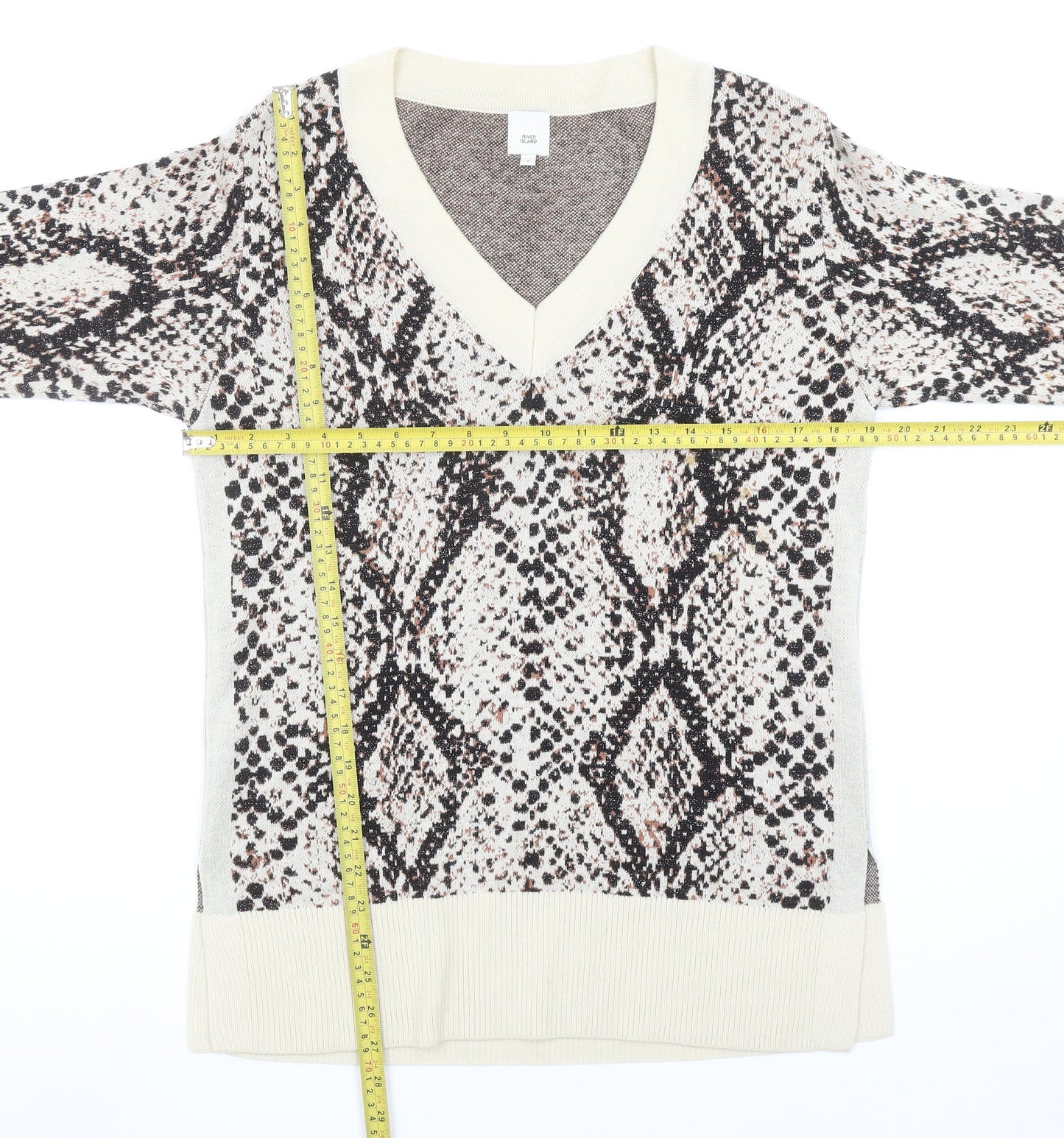 Womens UK Size 8 River Island Beige Pullover Jumper