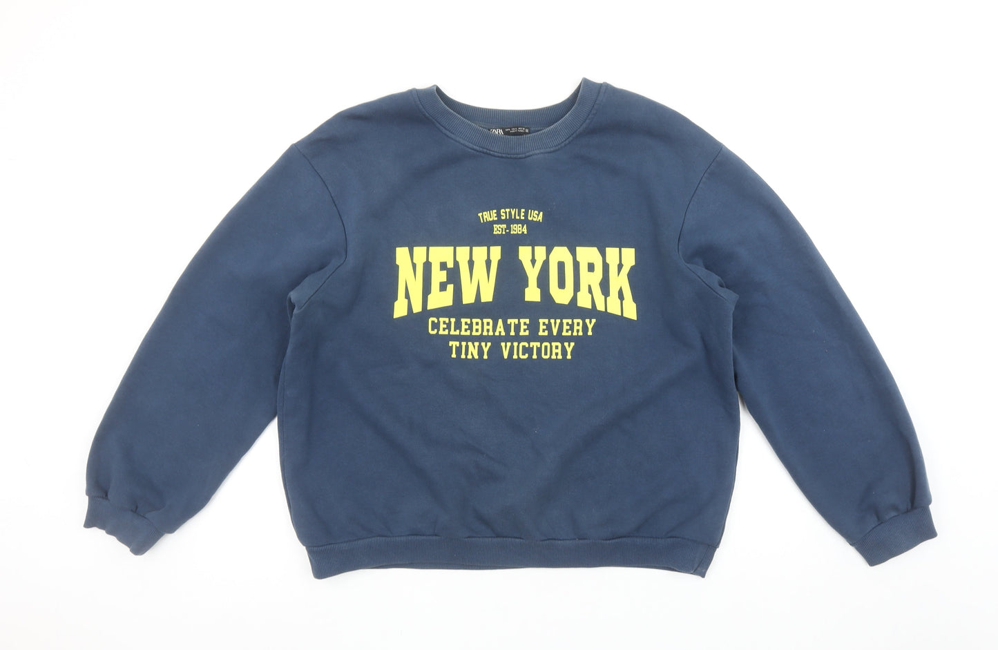 Womens UK Size L Zara Blue Pullover Sweatshirt