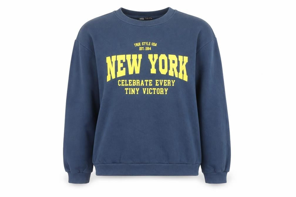 Womens UK Size L Zara Blue Pullover Sweatshirt
