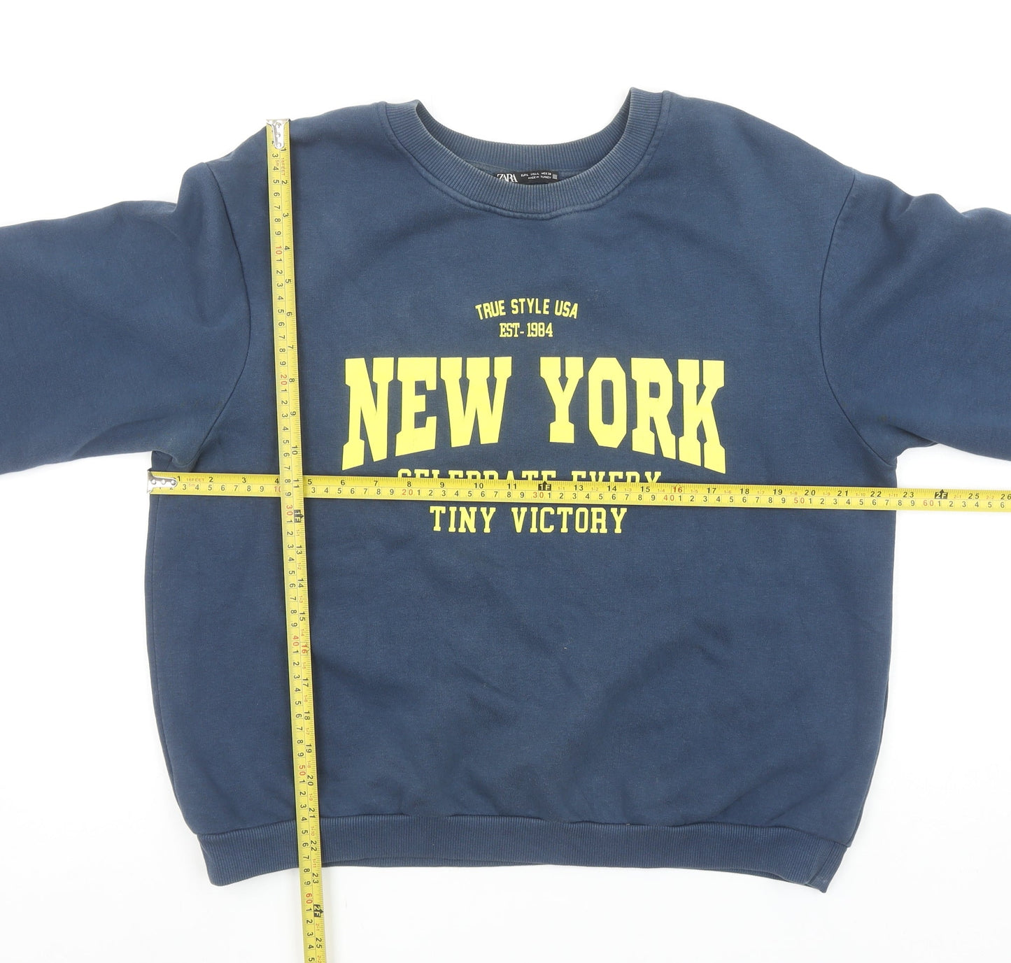 Womens UK Size L Zara Blue Pullover Sweatshirt
