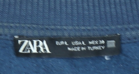 Womens UK Size L Zara Blue Pullover Sweatshirt