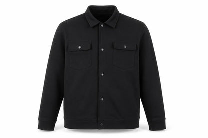 Easy Men's Black Regular Fit Long Sleeve Snap Button-Up Shirt