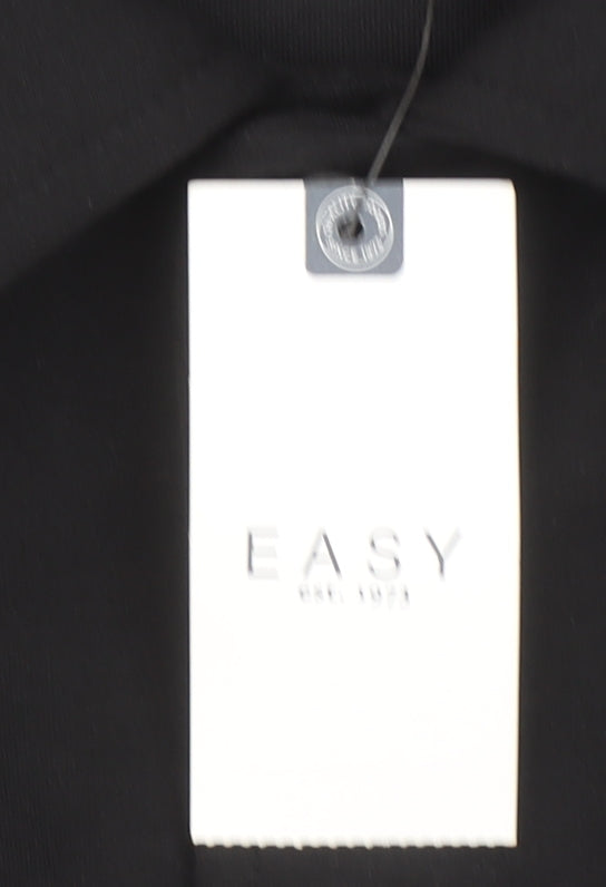 Easy Men's Black Regular Fit Long Sleeve Snap Button-Up Shirt