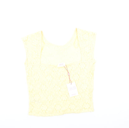 Womens UK Size 10 Savida Yellow Camisole Blouse