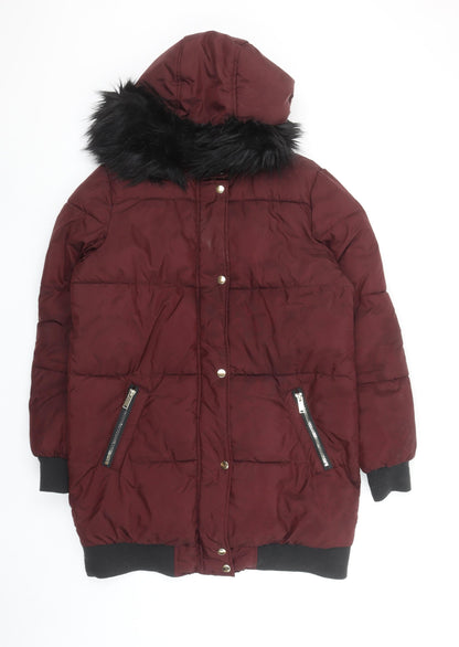 Womens UK Size 12 B.YOU Red Puffer Jacket