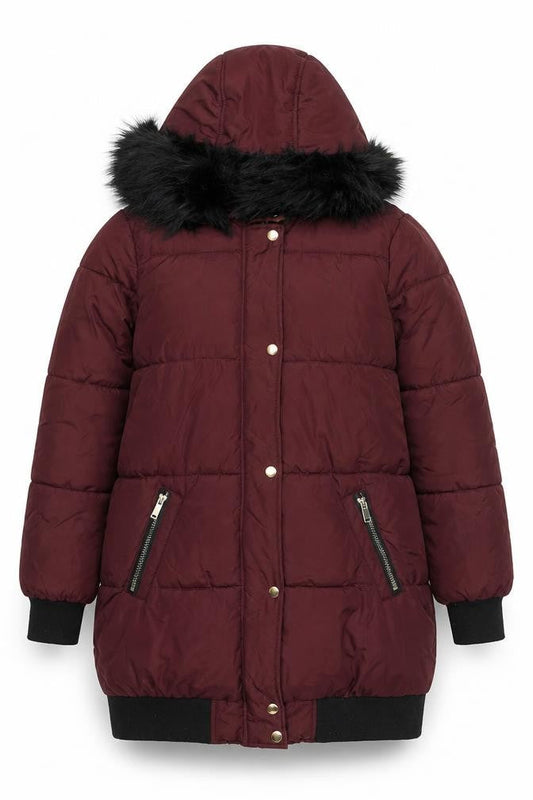 Womens UK Size 12 B.YOU Red Puffer Jacket
