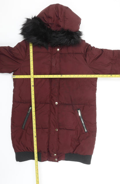 Womens UK Size 12 B.YOU Red Puffer Jacket