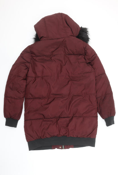 Womens UK Size 12 B.YOU Red Puffer Jacket