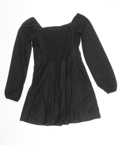 Primark Teens Black Mini Puff Sleeve Square Neck Dress 14-15