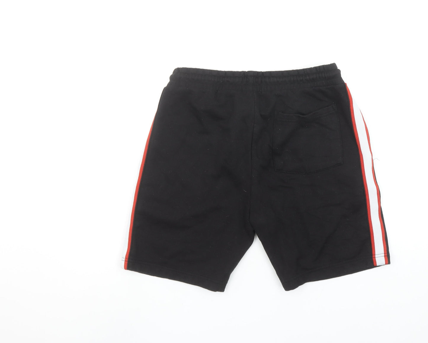 Brave Soul Men’s Black Sweat Shorts Medium Elastic Waist Casual